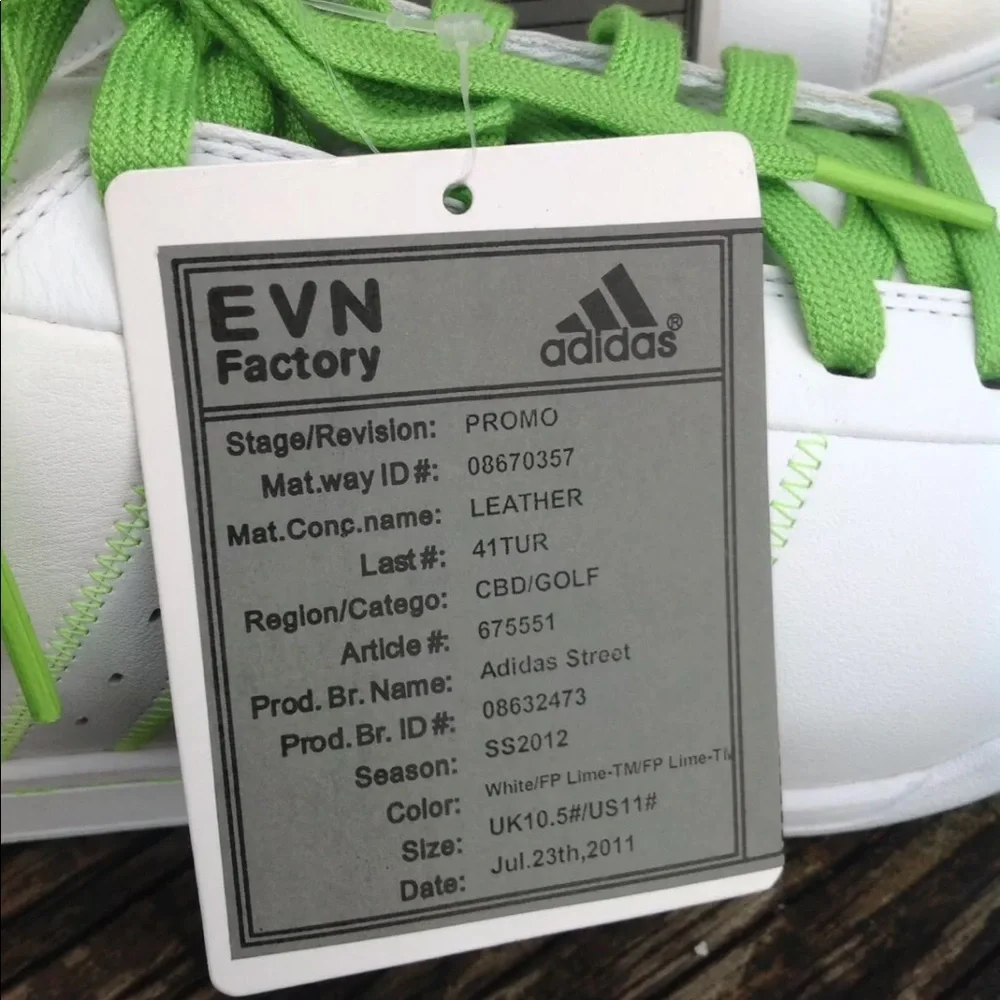 Adidas Street Sample Golf Shoes Sneakers Mens 11 EUR 45.5 Shoes Green White RARE